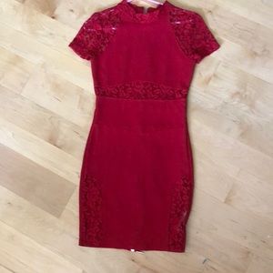 Red lace dress